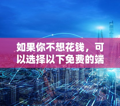 如果你不想花钱,可以选择以下免费的端游加速器,这些工具可以帮助你更快地下载和运行你的游戏