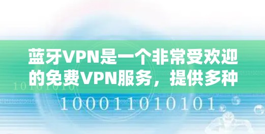 蓝牙VPN是一个非常受欢迎的免费VPN服务，提供多种流量选择和免费使用功能，适合喜欢简单使用和真实IP地址的用户。它不仅提供免费服务，还允许用户以较低的价格购买额外的流量，适合预算有限的用户