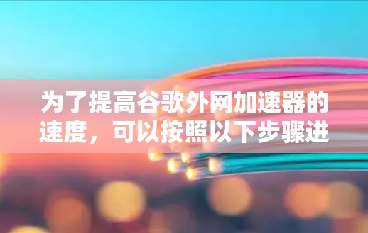 为了提高谷歌外网加速器的速度，可以按照以下步骤进行优化